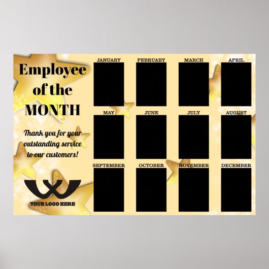 stars employee of the month 4X6 photo display Poster (Voorkant)
