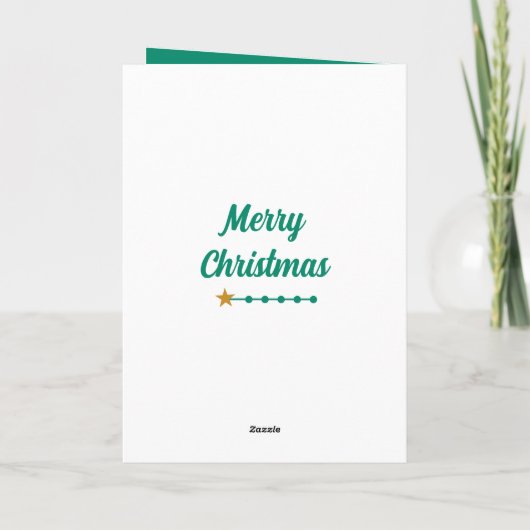 Stars en baubles kerst met goud en groen feestdagen kaart (Achterkant)