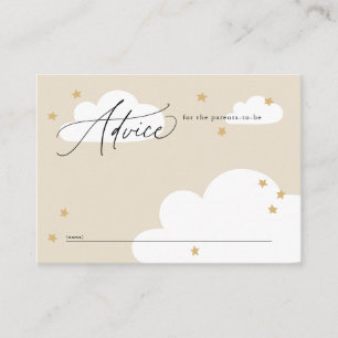 Stars en Clouds neutraal advies over beige Baby sh Informatiekaartje