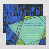 Stars en détresse Bar Bat mitzvah Invitation Répon (Devant / Derrière)