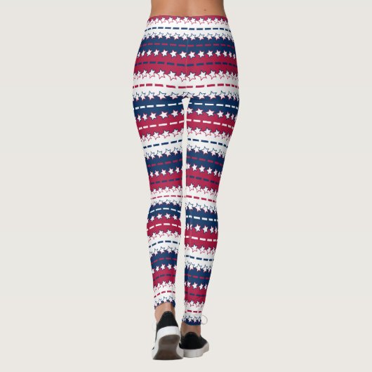 Stars en strepen - Patriottisch - Rood Blauw Leggings (Achterkant)