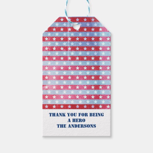 Stars en Stripes American Flag Patriotic Cadeaulabel (Voorkant)