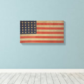 Stars en Stripes Amerikaanse vlag Canvas Afdruk (Insitu (Houten vloer))