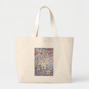 Stars en Stripes Angel Grote Tote Bag