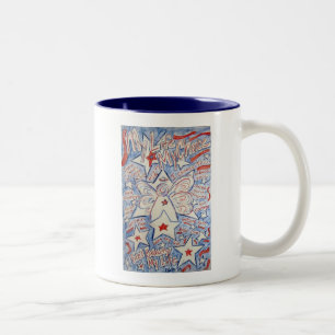 Stars en Stripes Angel Tweekleurige Koffiemok