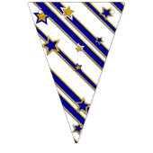 Stars en Stripes - Blue Gold White Pattern 1 Vlaggetjes (Derde vlag)