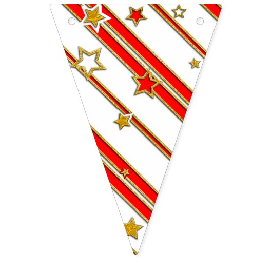 Stars en Stripes - Blue Red Gold White Pattern 1 Vlaggetjes (Derde vlag)