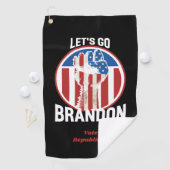 Stars en Stripes Fist Let's Go Brandon Golfhanddoek (Insitu)