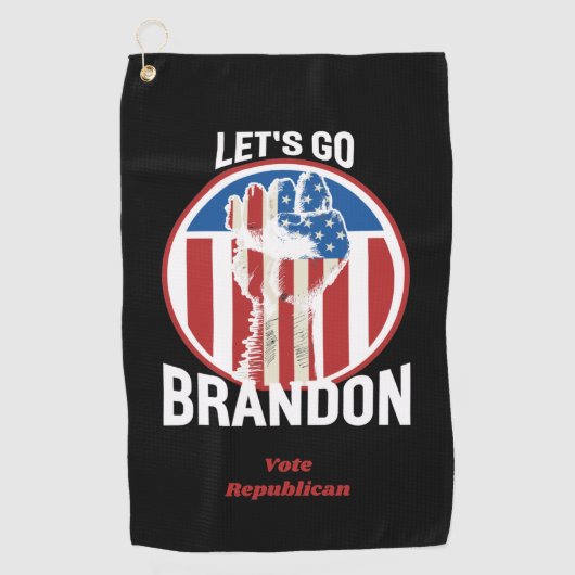 Stars en Stripes Fist Let's Go Brandon Golfhanddoek (Voorkant)