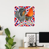 Stars en Stripes Gamefowl Poster (Thuiskantoor)
