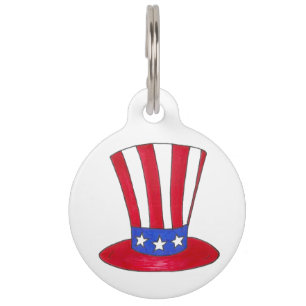 Stars en Stripes Patriotic oom Sam Tophat Sammy Huisdierpenning