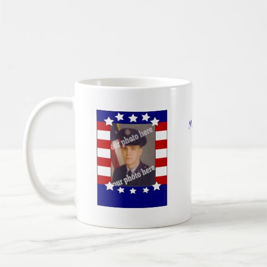 Stars en Stripes Patriottic Custom Photo Mok (Links)