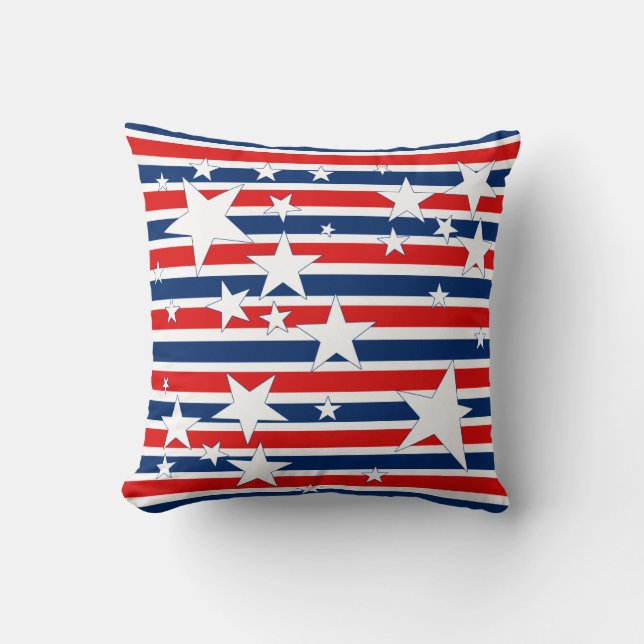 Stars en Stripes Patriottic Pillow Kussen (Voorkant)