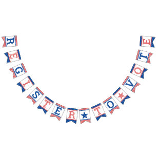 Stars en Stripes Red White Blue Register als stemg Vlaggetjes