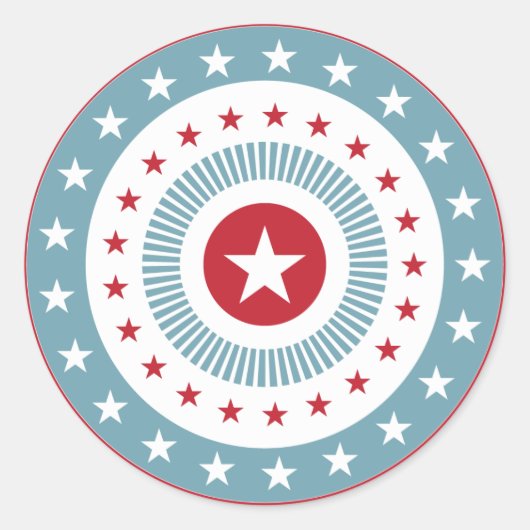 Stars en Stripes Swirl 4 juli stickers (Voorkant)