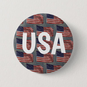 Stars en Stripes USA Patriotic Flag Ronde Button 5,7 Cm