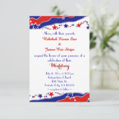 Stars en Stripes Wedding Kaart (Staand voorkant)