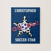 Stars en strips Soccer Goal Legpuzzel (Verticaal)