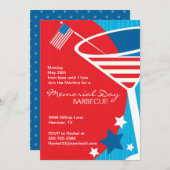 Stars et Stripes Martini Invitations (Devant / Derrière)