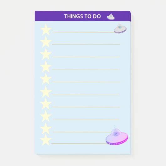 Stars & Flying Saucers personaliseerde dingen om t Post-it® Notes (Voorkant)