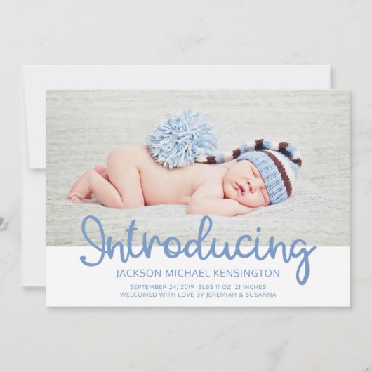 Stars Foto geboortedatum Baby bekendmaking Aankondiging (Voorkant)