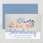 Stars Foto geboortedatum Baby bekendmaking Aankondiging (Voorkant / Achterkant)