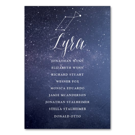 Stars Galaxy Mariage Carte de carte de siège Lyra (Par défaut)
