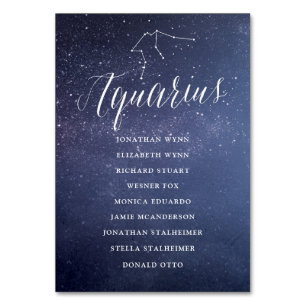 Stars Galaxy Mariage Carte de siège Aquarius