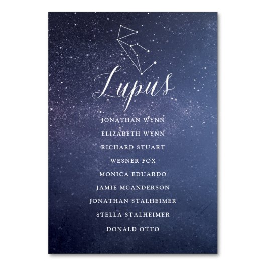 Stars Galaxy Mariage carte de siège Lupus (Par défaut)