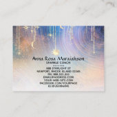 *~* Stars Gold Sparkle Moon Sun Celestial Rainbow Visitekaartje (Achterkant)