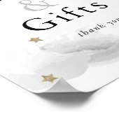 Stars Grey Clouds Baby shower Kaarten & cadeaubord Poster (Hoek)