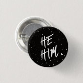 Stars He/Him Pronouns Ronde Button 3,2 Cm (Voorkant /achterkant)