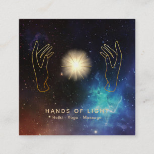 *~* Stars Healing Hands Universe Cosmic Energy Vierkante Visitekaartje