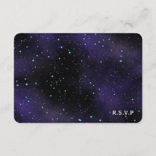 Stars in de RSVP-reiskaart van Night Sky RSVP Kaartje
