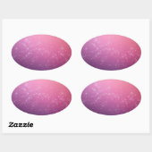 Stars In Pink Space Ovale Sticker (Vel)