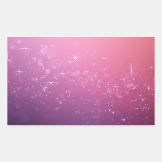 Stars In Pink Space Rechthoekige Sticker (Voorkant)