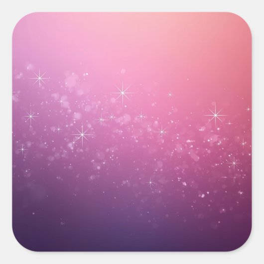 Stars In Pink Space Vierkante Sticker (Voorkant)