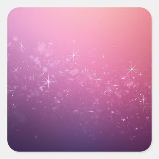 Stars In Pink Space Vierkante Sticker (Voorkant)