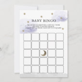 Stars Lavender Clouds Baby shower Bingo Carte de j (Devant)