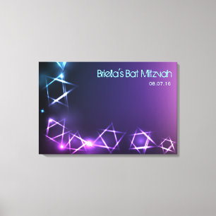 STARS & LIGHTS Bat Mitzvah Sign-In Memory Board Canvas Afdruk