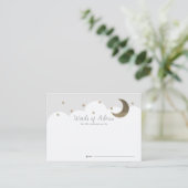 Stars Lune & Nuages Gris Baby shower Cartes de con (Debout devant)