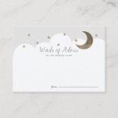Stars Lune & Nuages Gris Baby shower Cartes de con (Devant)