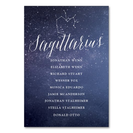 Stars Mariage Carte Carte de siège Sagittarius (Par défaut)