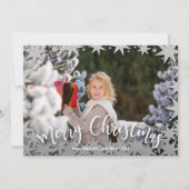 Stars Merry kerstscript foto Feestdagenkaart (Voorkant)