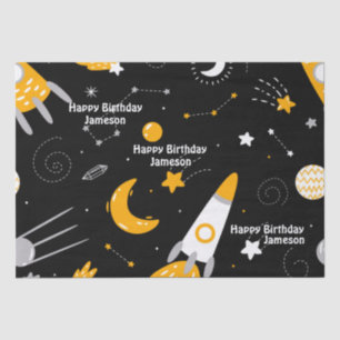 Stars Moon Buitenspace Rocket Birthday Tissuepapier