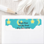 Stars Moon & Clouds Baby showers Étiquettes de adr (En situation)