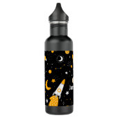 Stars Moon Night Sky Buitenspace Rocket Waterfles (Links)