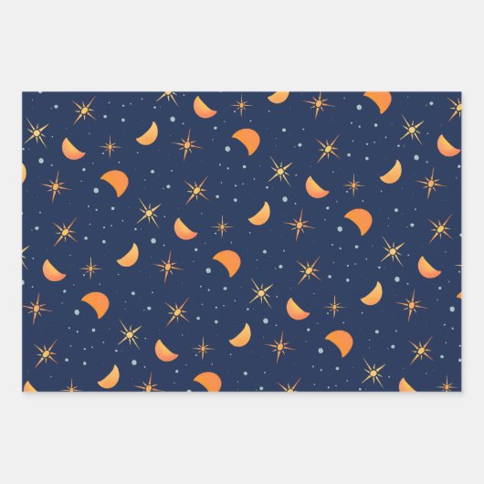 Stars & Moons Cadeaupapier - Design Set 2 (Voorkant 3)