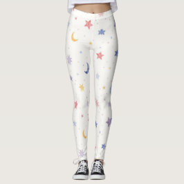 Stars Moons Stippen Naadloos Patroon Leggings