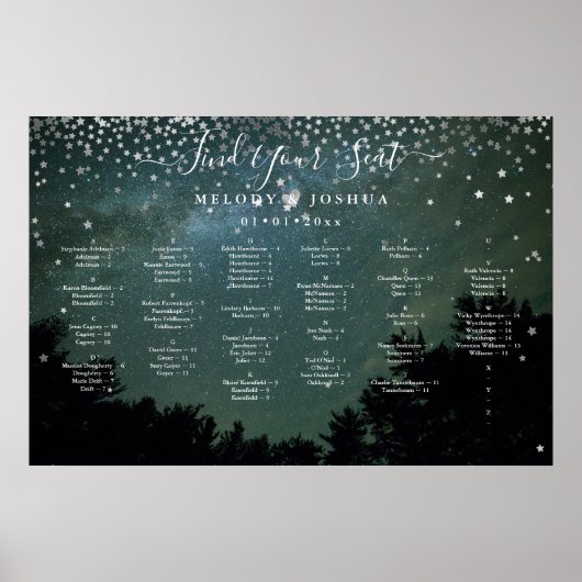STARS NGHT SKY SEATING CHART, ALPHA POSTER (Voorkant)